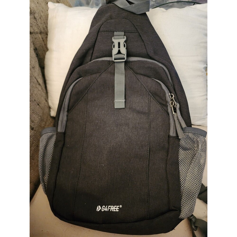 New G4 FREE Sling Backpack Charcoal Grey MULTI Pocket Uses NWOT